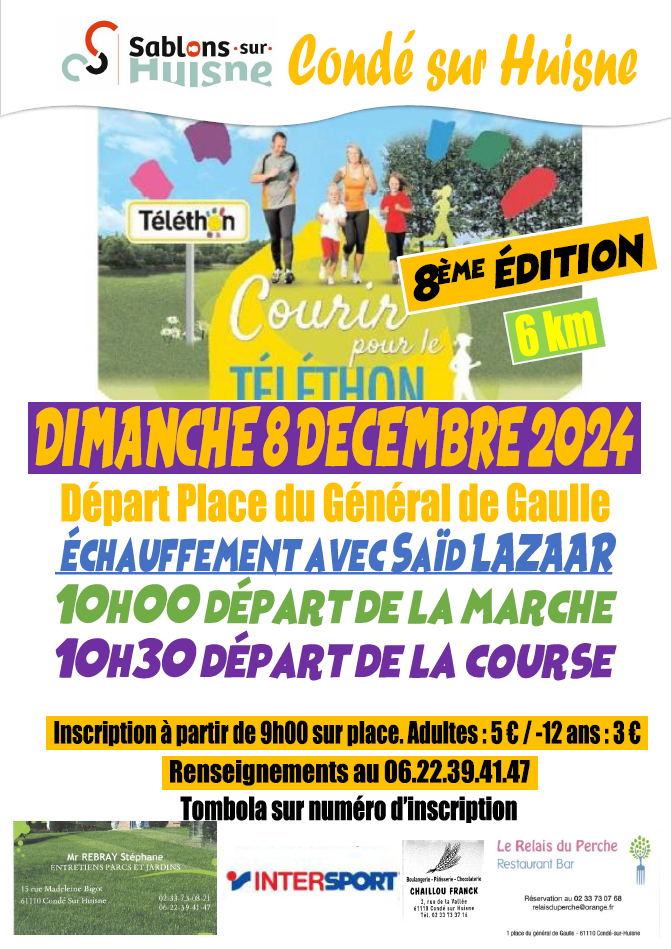 🧡Animations Téléthon 2024 marche et course