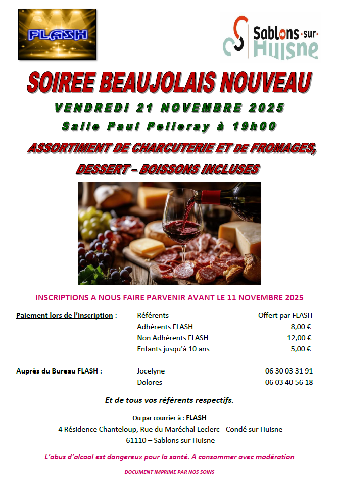 🍇Flash soirée Beaujolais* nouveau 🍷